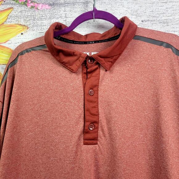 MSX by Michael Strahan Maroon Polo Shirt Size 4XLT - Picture 2 of 6